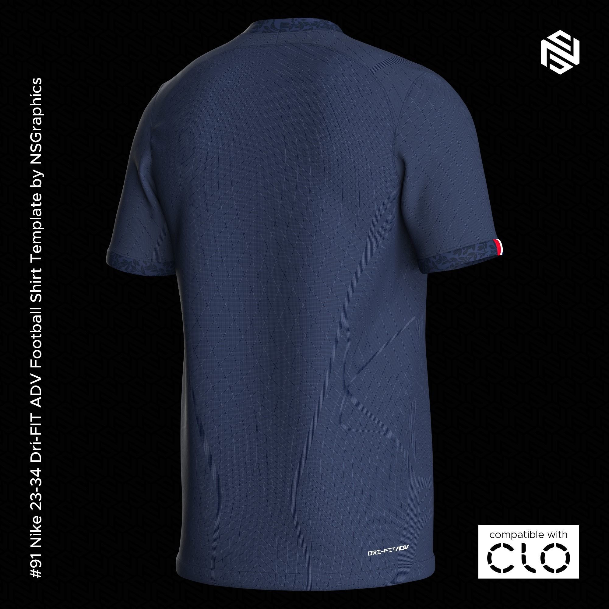 Nike 23-24 DRI-FIT ADV Football Shirt for CLO3D 3D model | CGTrader