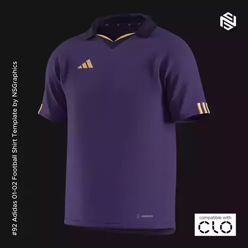 Adidas 01-02 Football Shirt for CLO3D - Marvelous Designer