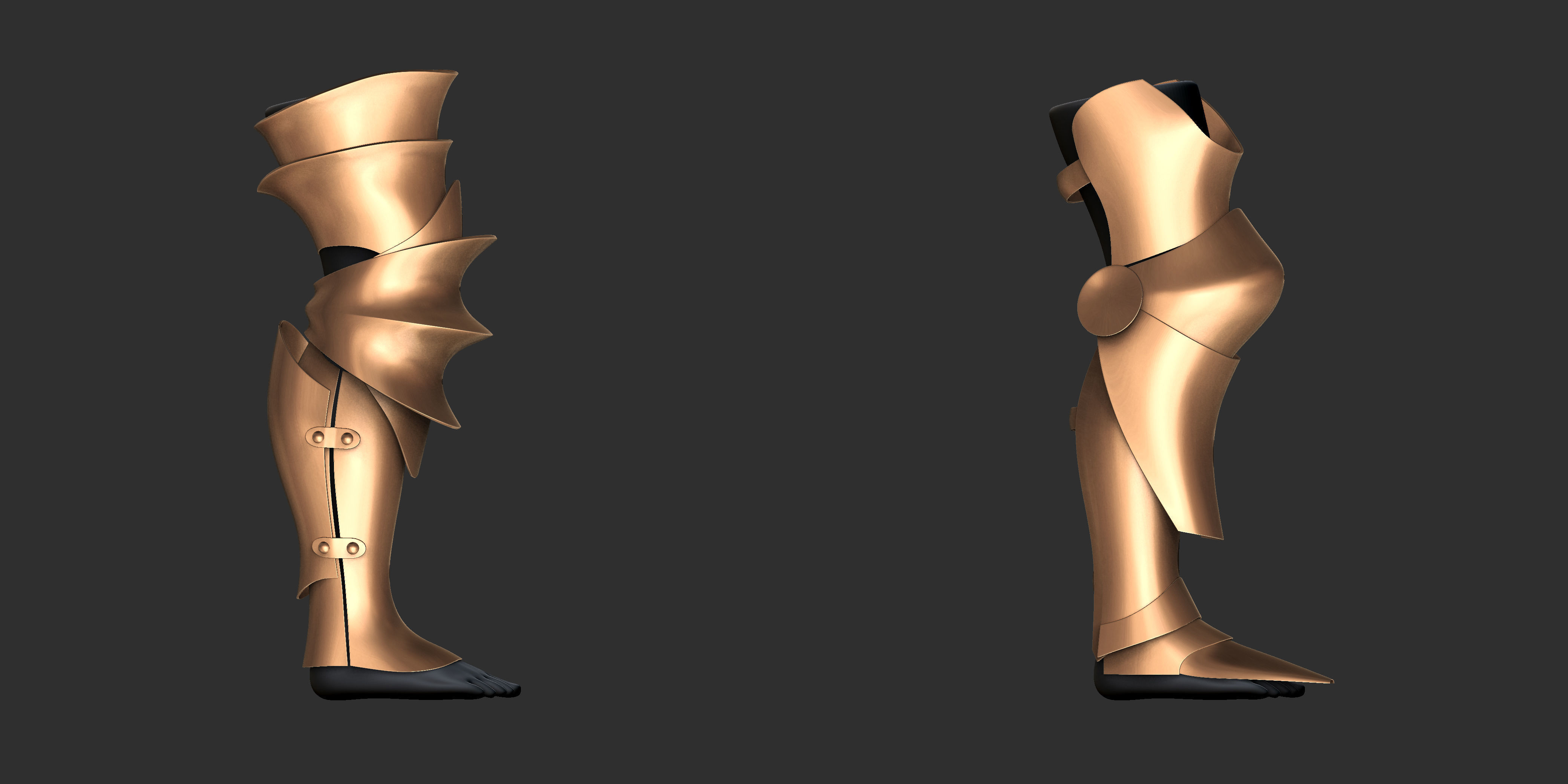 3D model 50 Leg Armor Pack Highpoly and Lowpoly With UVs VR / AR / low ...