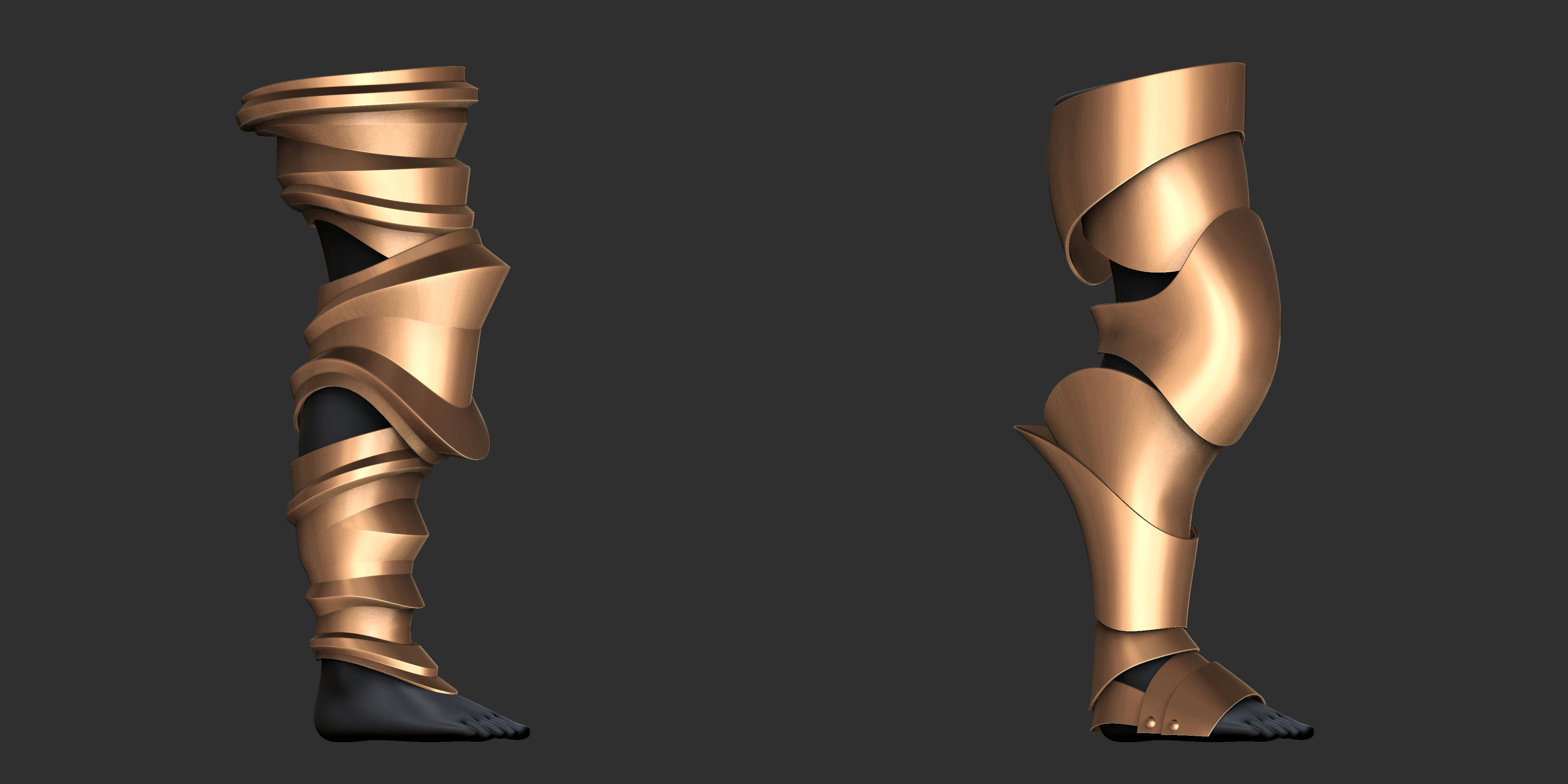 3D model 50 Leg Armor Pack Highpoly and Lowpoly With UVs VR / AR / low ...