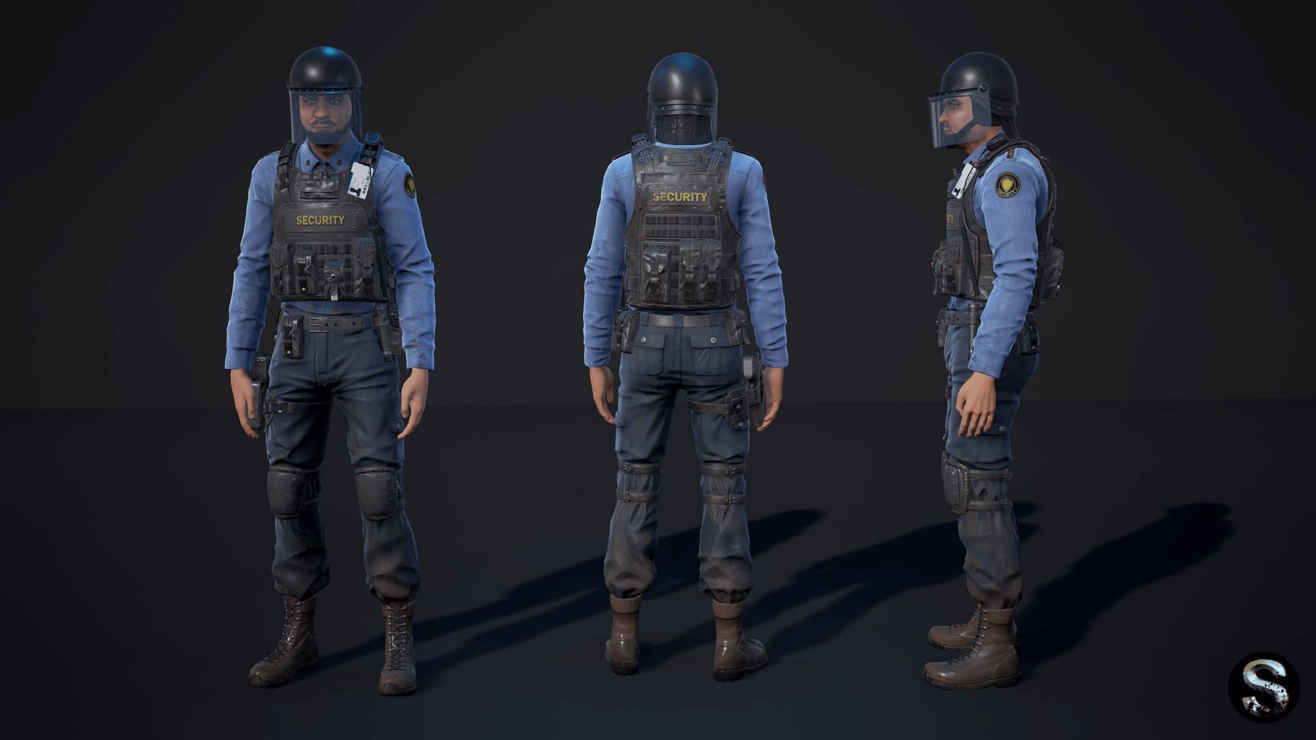 Personnel Low-poly 3D model_12