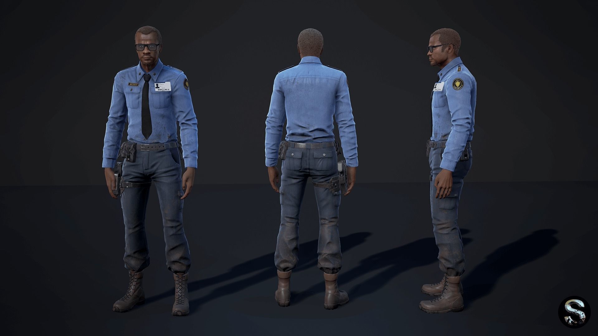Personnel Low-poly 3D model_11