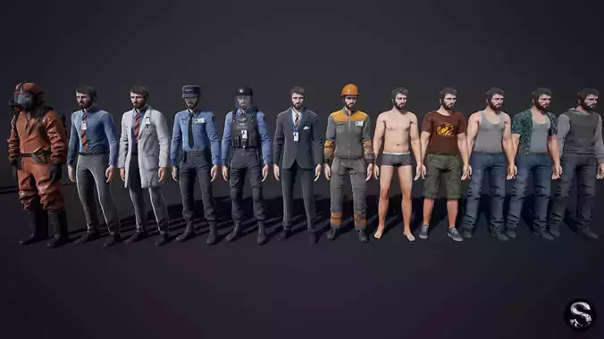 Personnel Low-poly 3D model