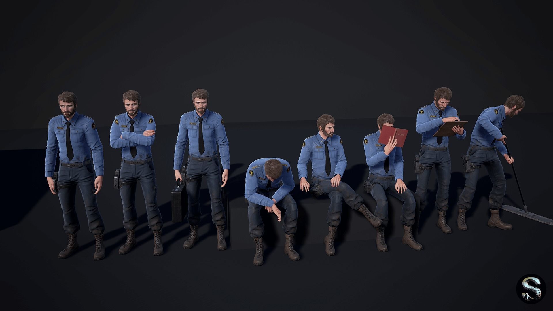 Personnel Low-poly 3D model_5