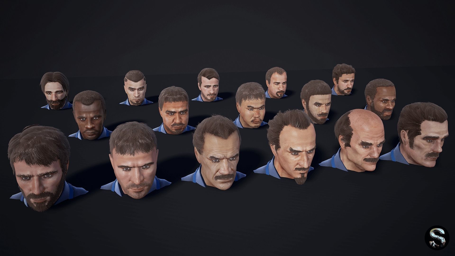 Personnel Low-poly 3D model_4