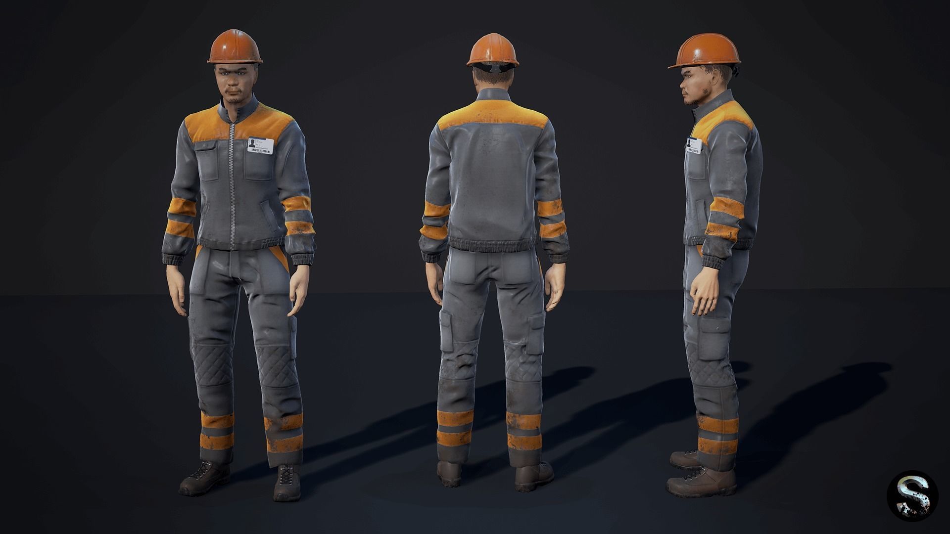 Personnel Low-poly 3D model_3