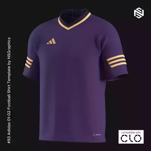 Adidas 01-02 Football Shirt for CLO3D - Marvelous Designer
