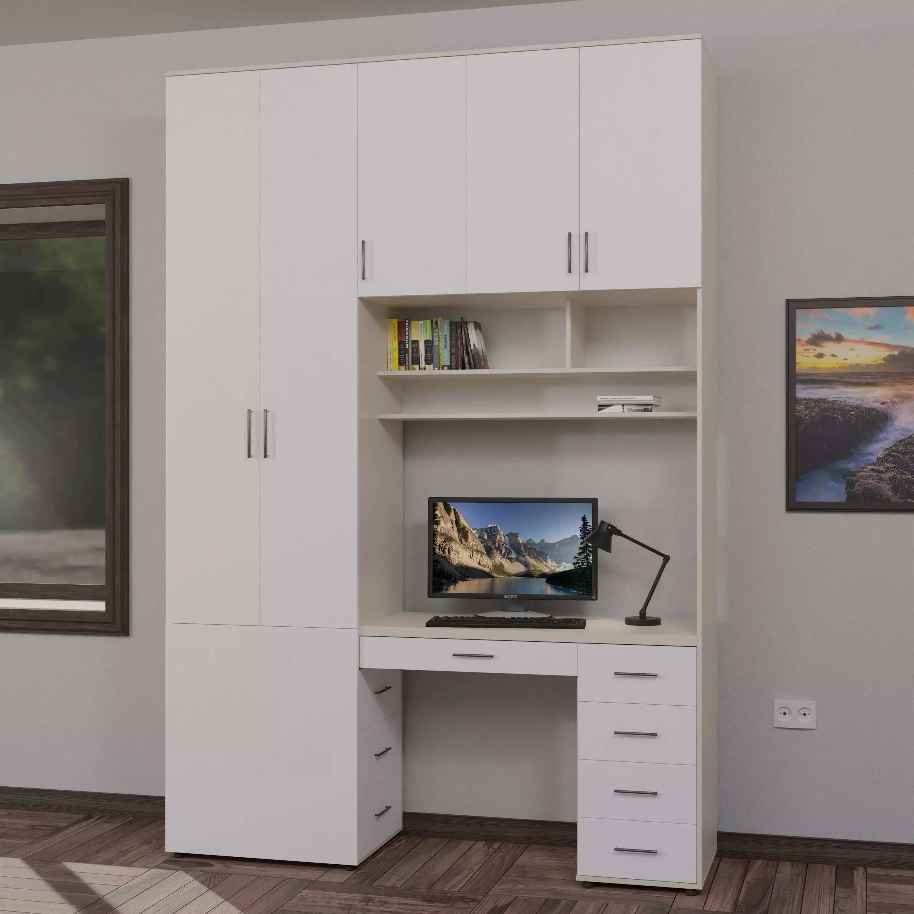 Shelf and working table 3D model_0