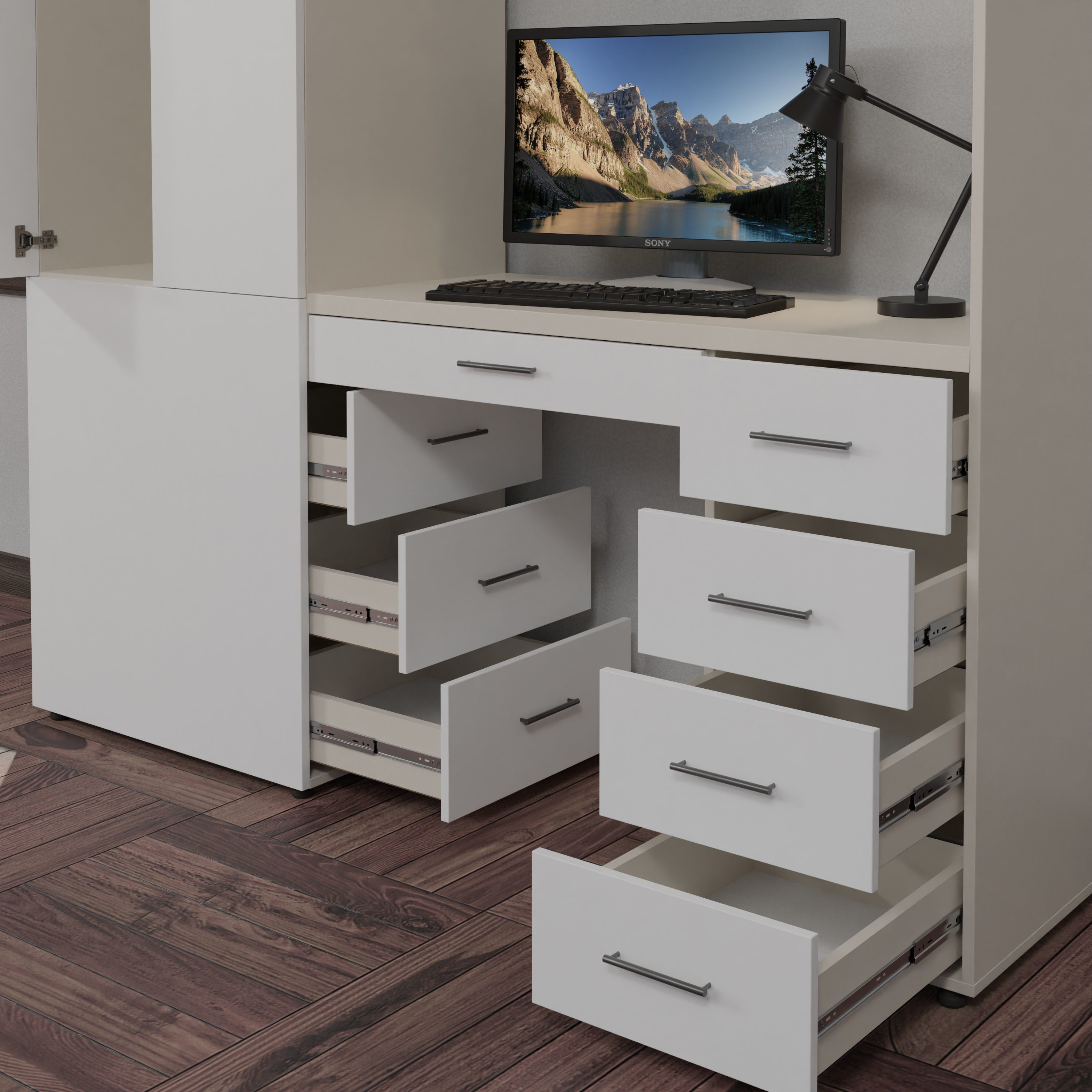 Shelf and working table 3D model_2