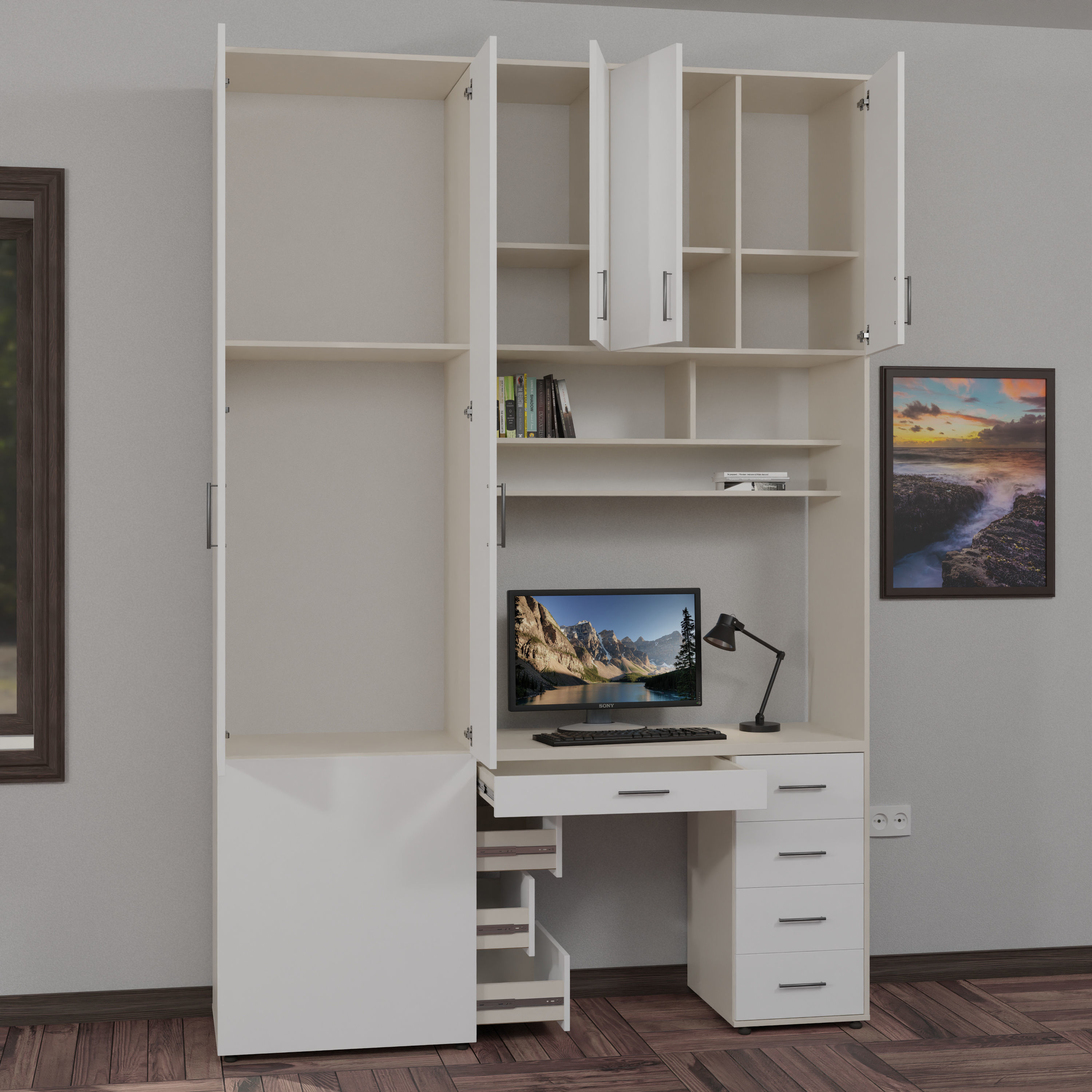 Shelf and working table 3D model_1