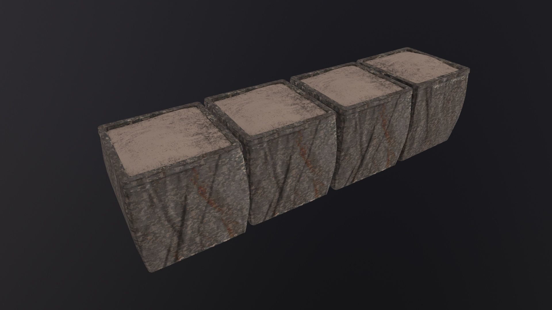 Military Hesco Barriers 3D Model Low-poly 3D model_3