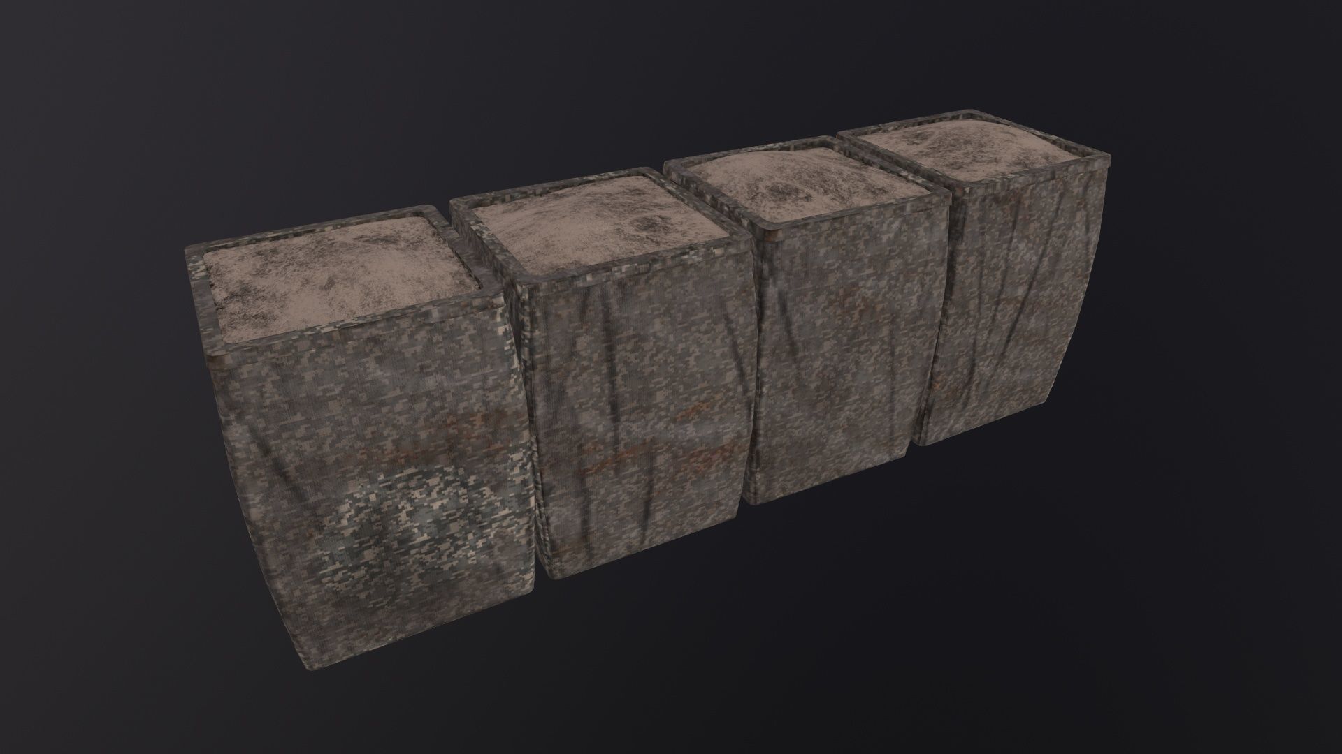 Military Hesco Barriers 3D Model Low-poly 3D model_4