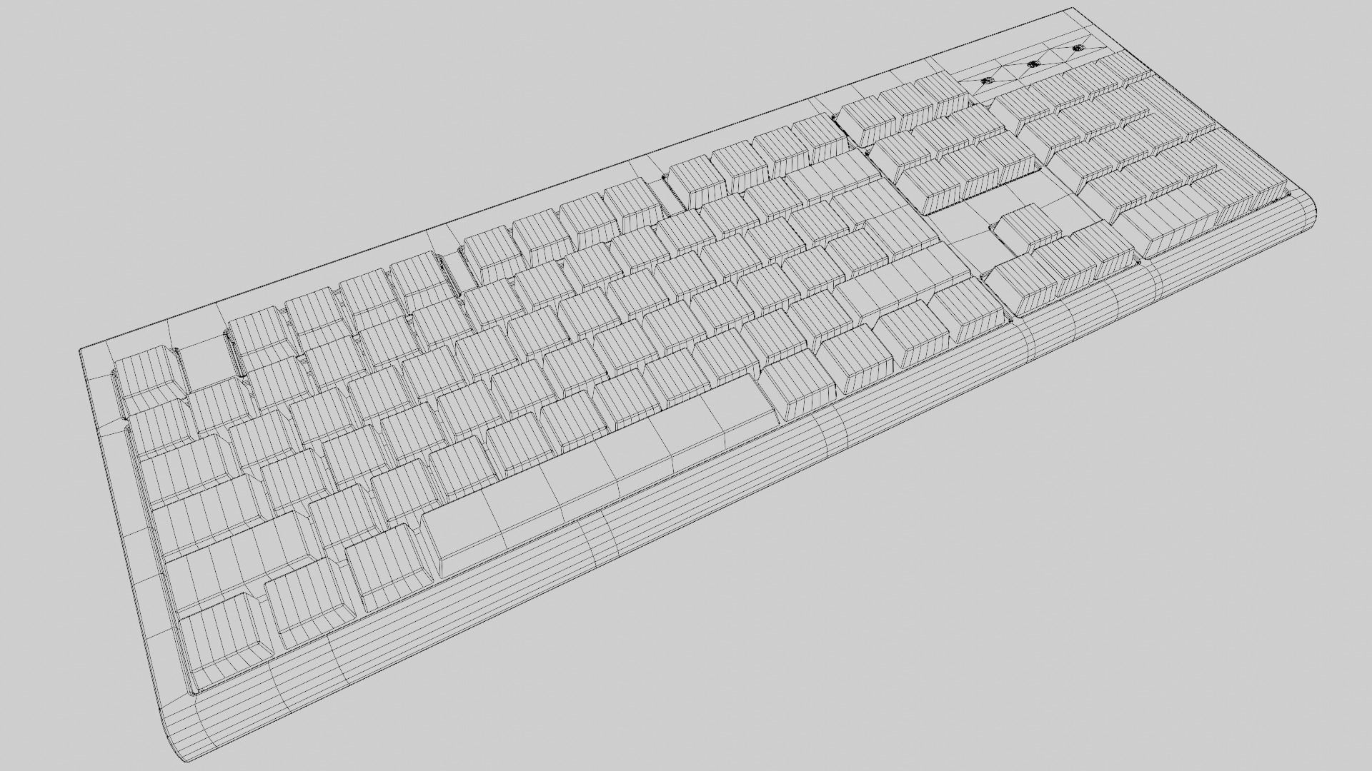 Computer Keyboard Low-poly 3D model_4