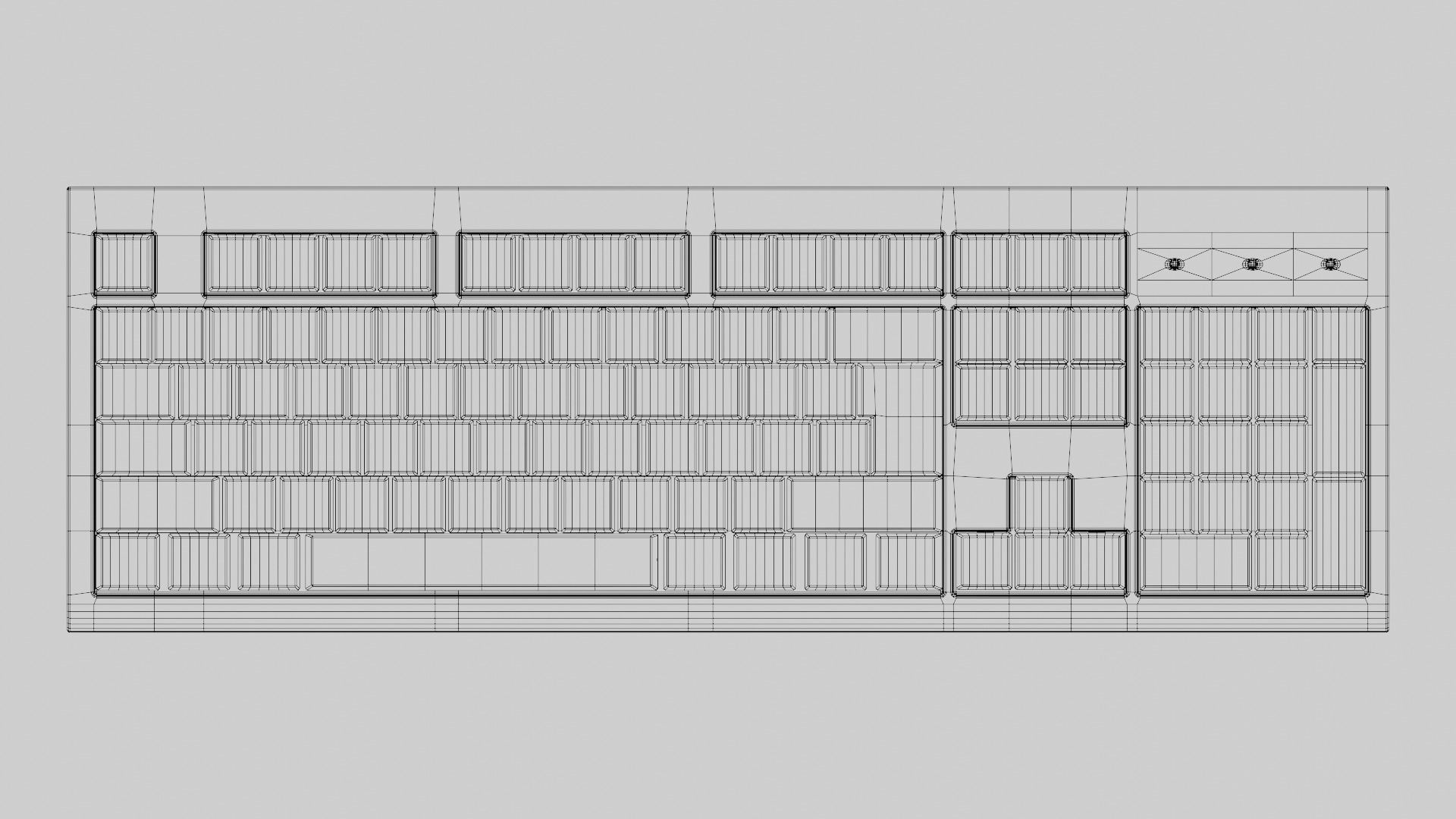 Computer Keyboard Low-poly 3D model_5