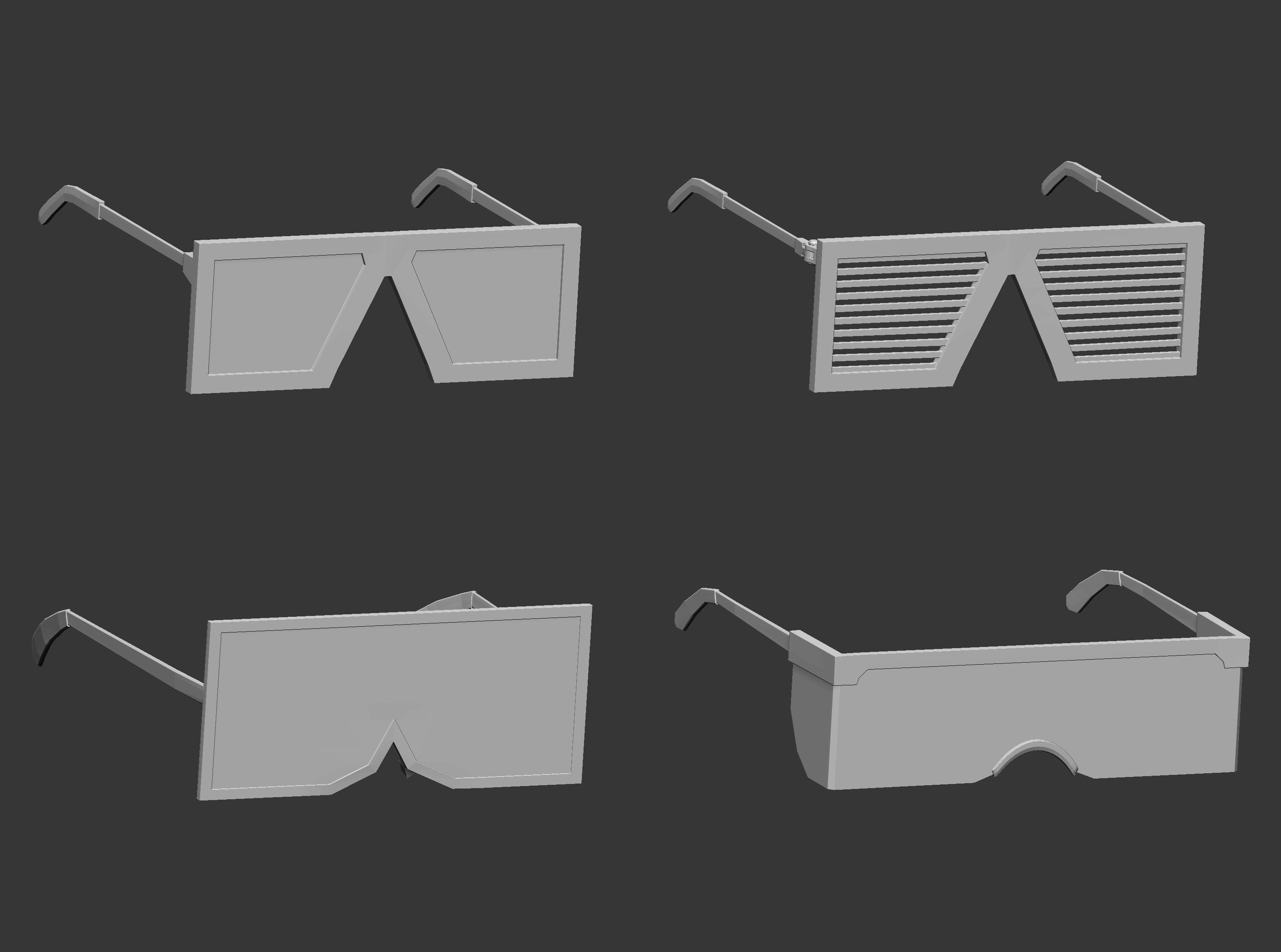 30 low poly glasses base mesh shapes IMM brush set 3D model_1