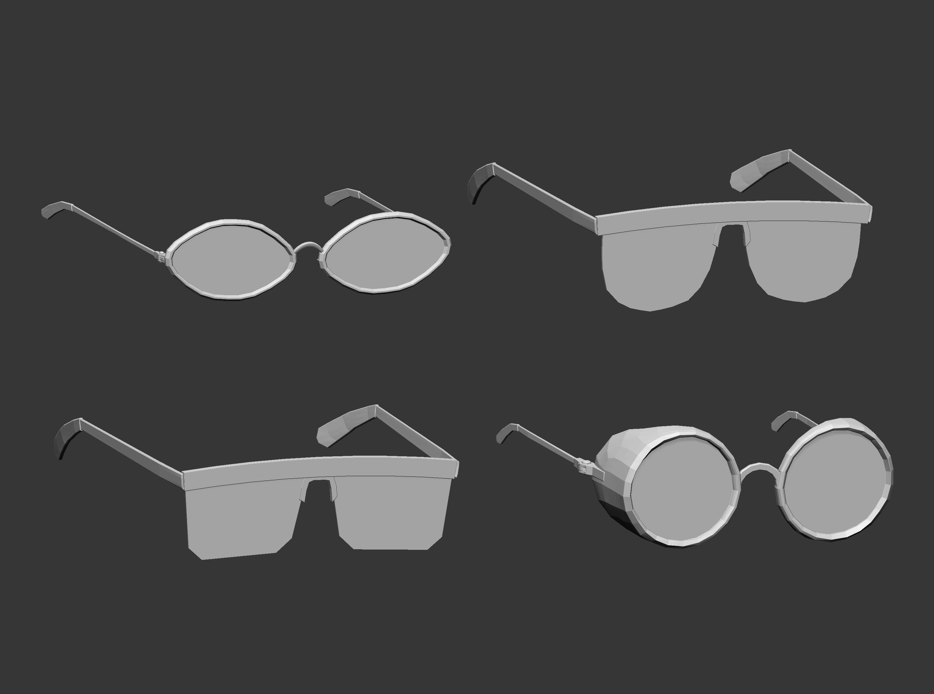 30 low poly glasses base mesh shapes IMM brush set 3D model_5