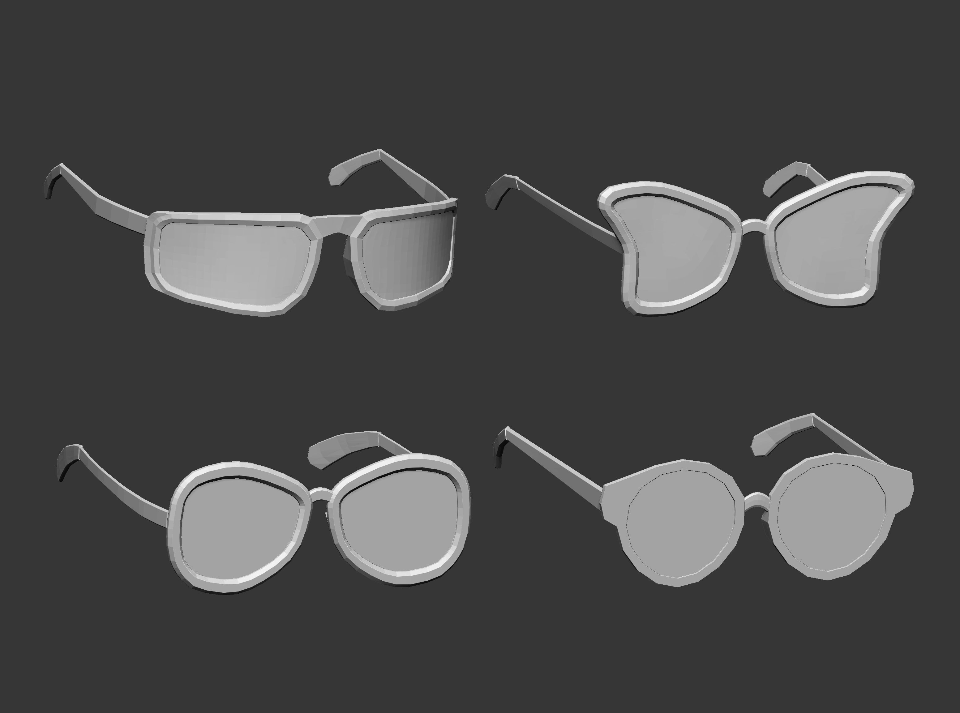 30 low poly glasses base mesh shapes IMM brush set 3D model_3
