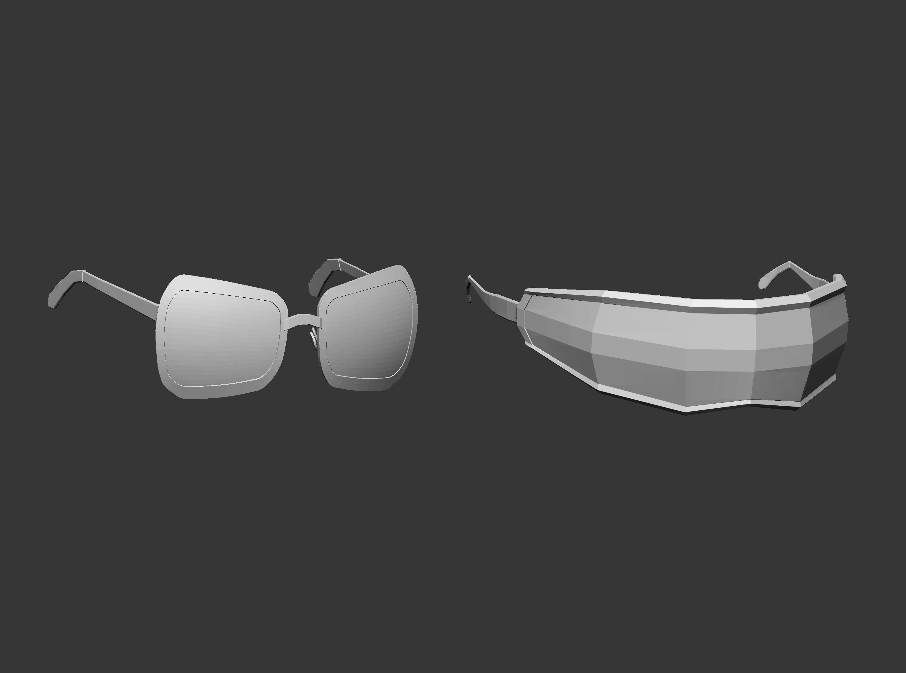30 low poly glasses base mesh shapes IMM brush set 3D model_9