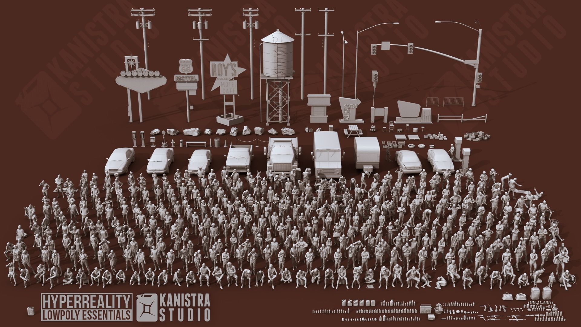 Hyperrealistic Lowpoly Essentials Low-poly 3D model_1