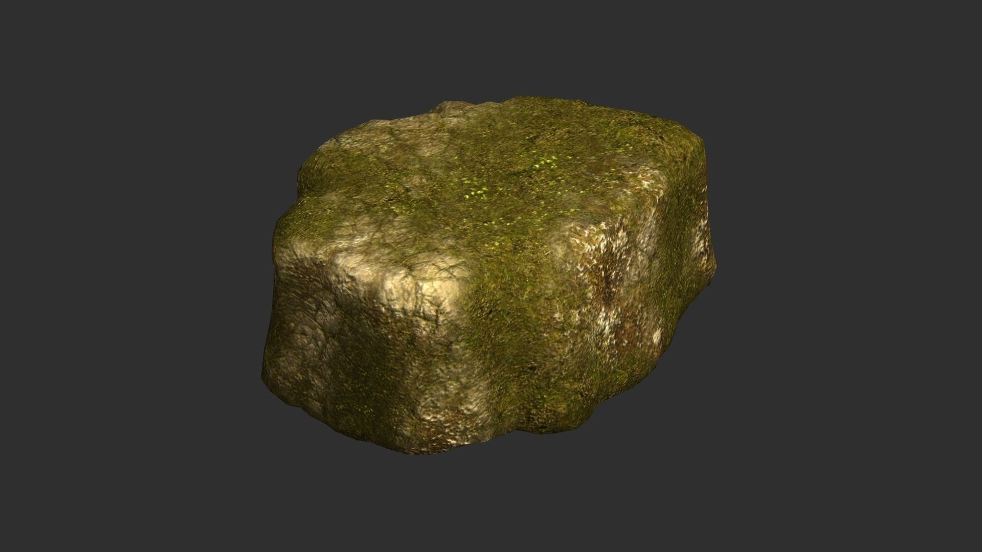 Cave Platform 3 - Moss 3 Low-poly 3D model_9