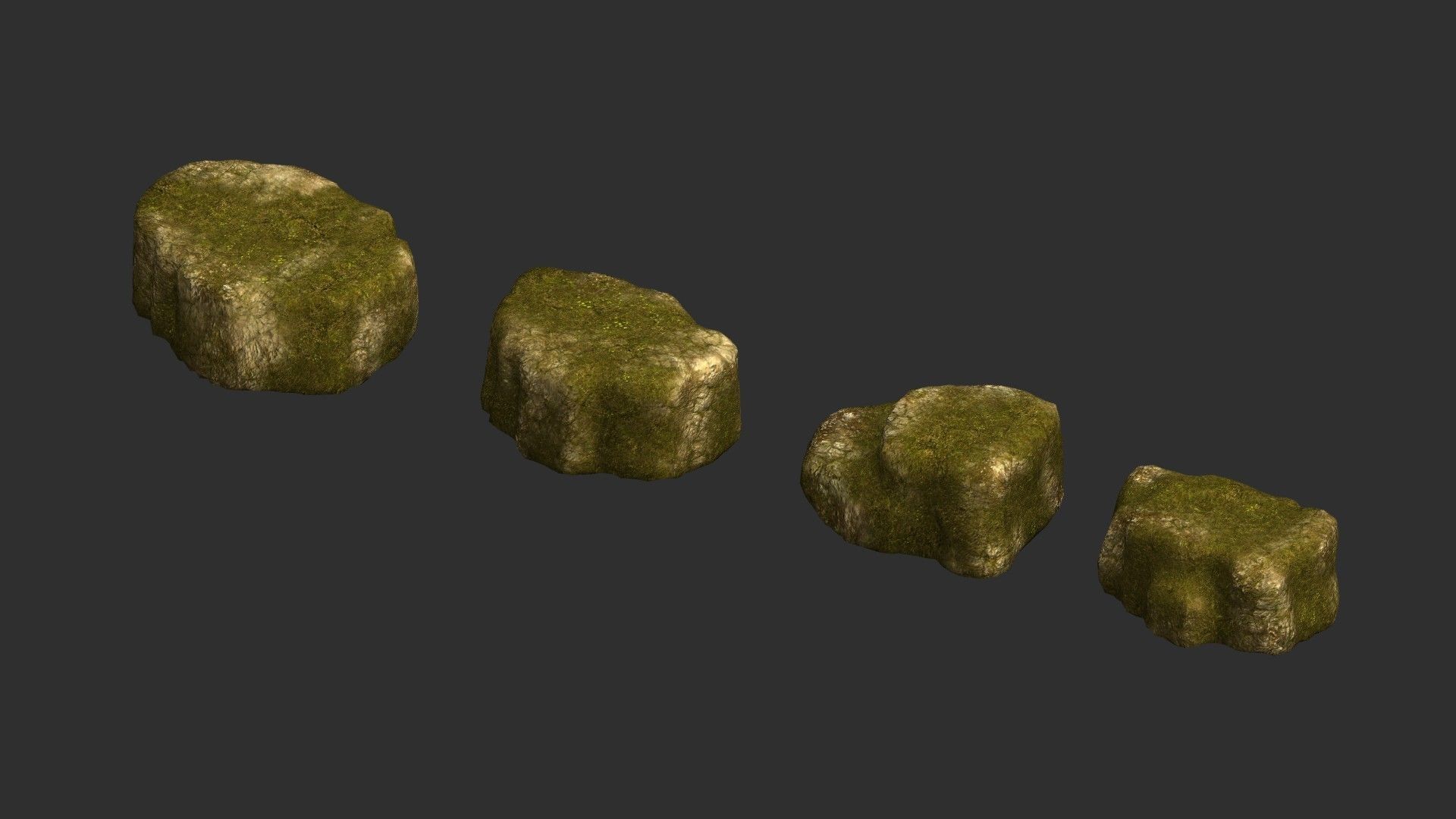 Cave Platform 3 - Moss 3 Low-poly 3D model_11