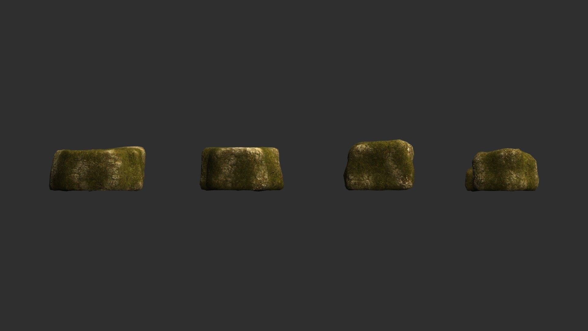 Cave Platform 3 - Moss 3 Low-poly 3D model_3