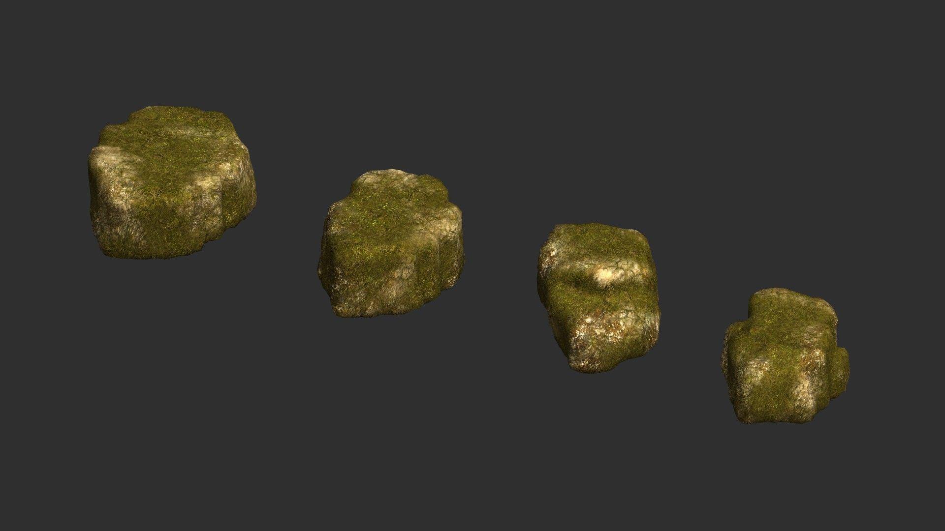 Cave Platform 3 - Moss 3 Low-poly 3D model_10