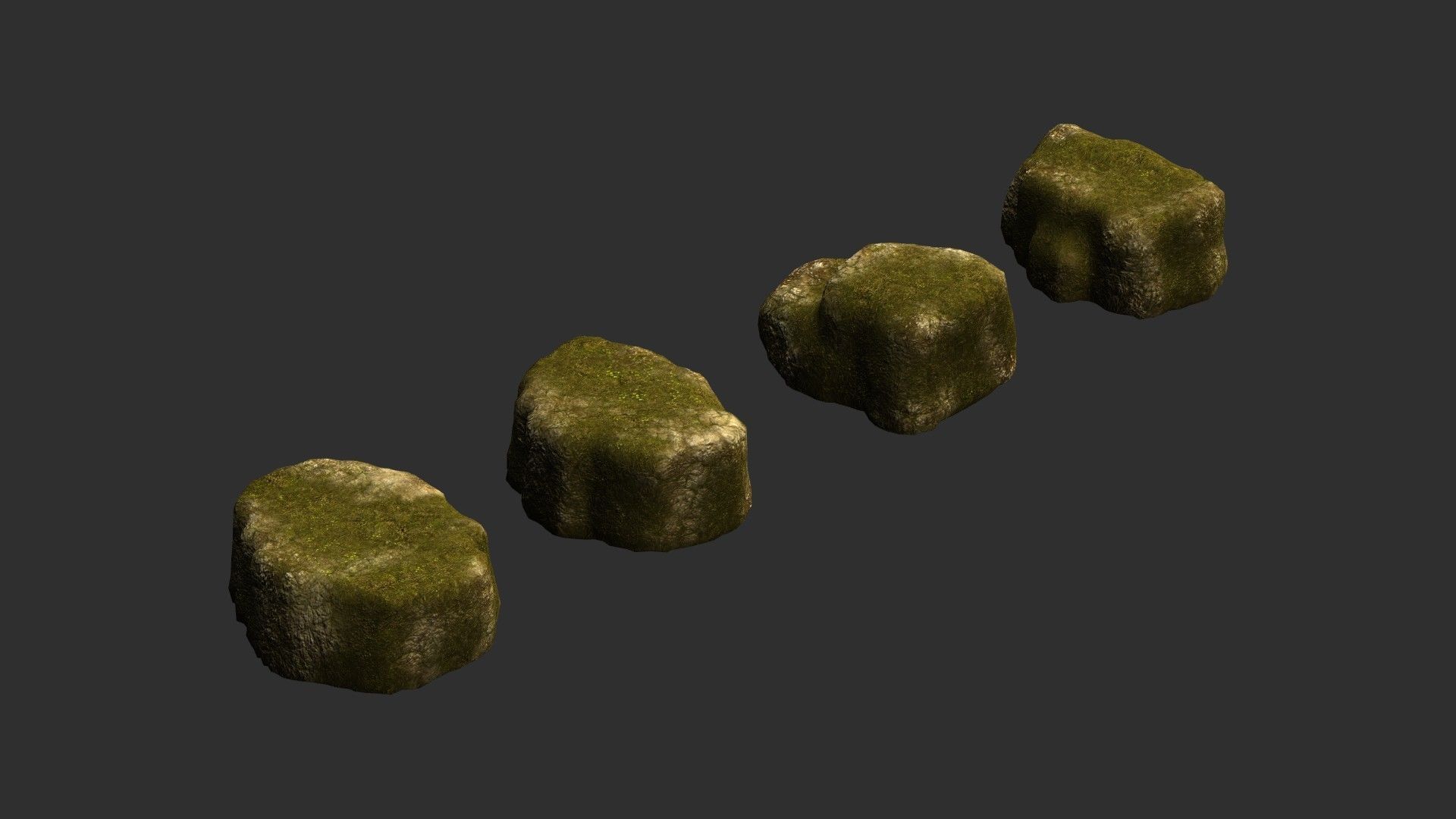 Cave Platform 3 - Moss 3 Low-poly 3D model_2