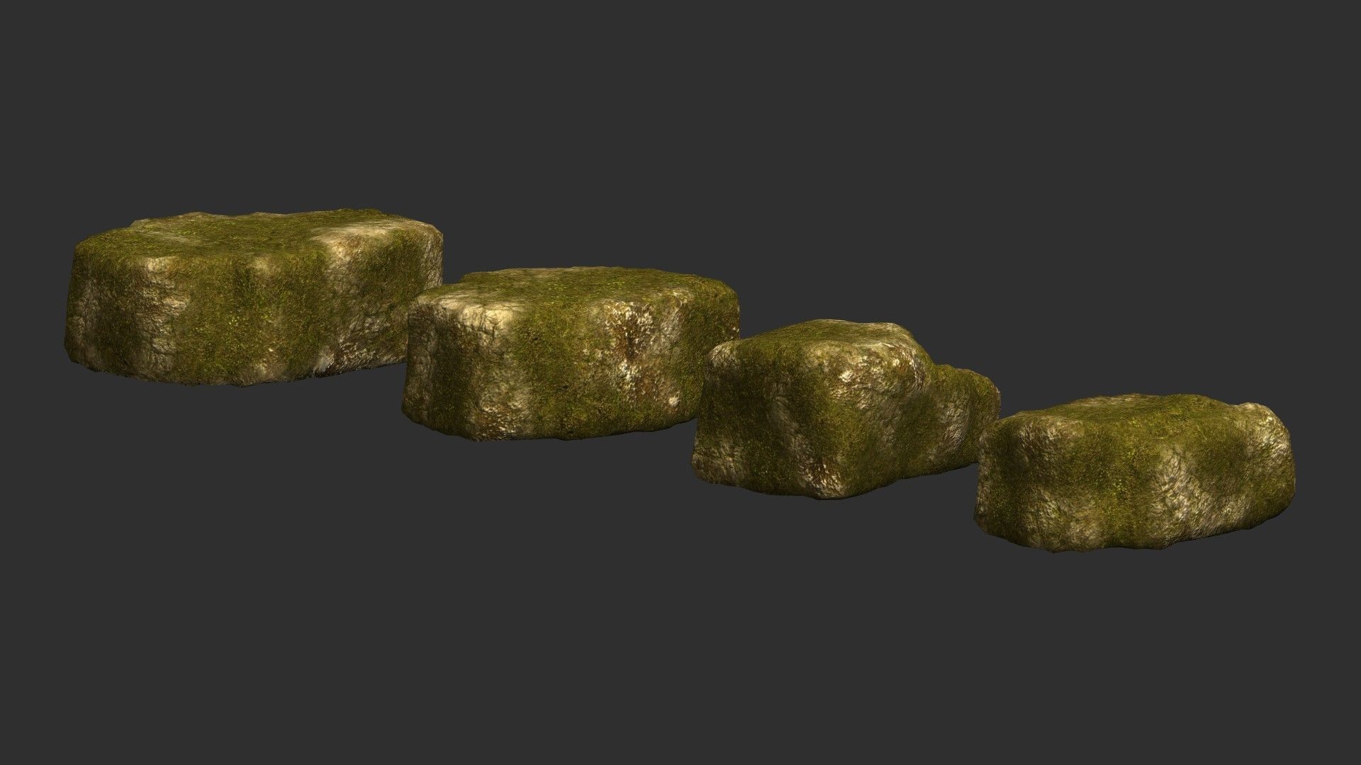 Cave Platform 3 - Moss 3 Low-poly 3D model_4