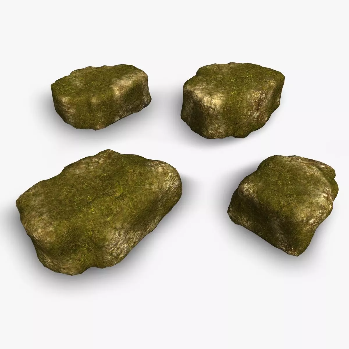 Cave Platform 3 - Moss 3 Low-poly 3D model_0