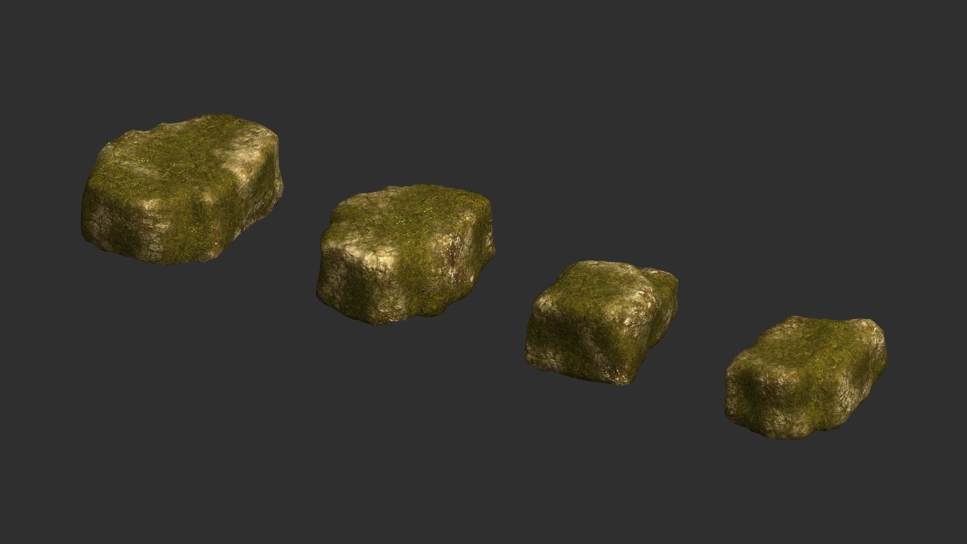 Cave Platform 3 - Moss 3 Low-poly 3D model_13