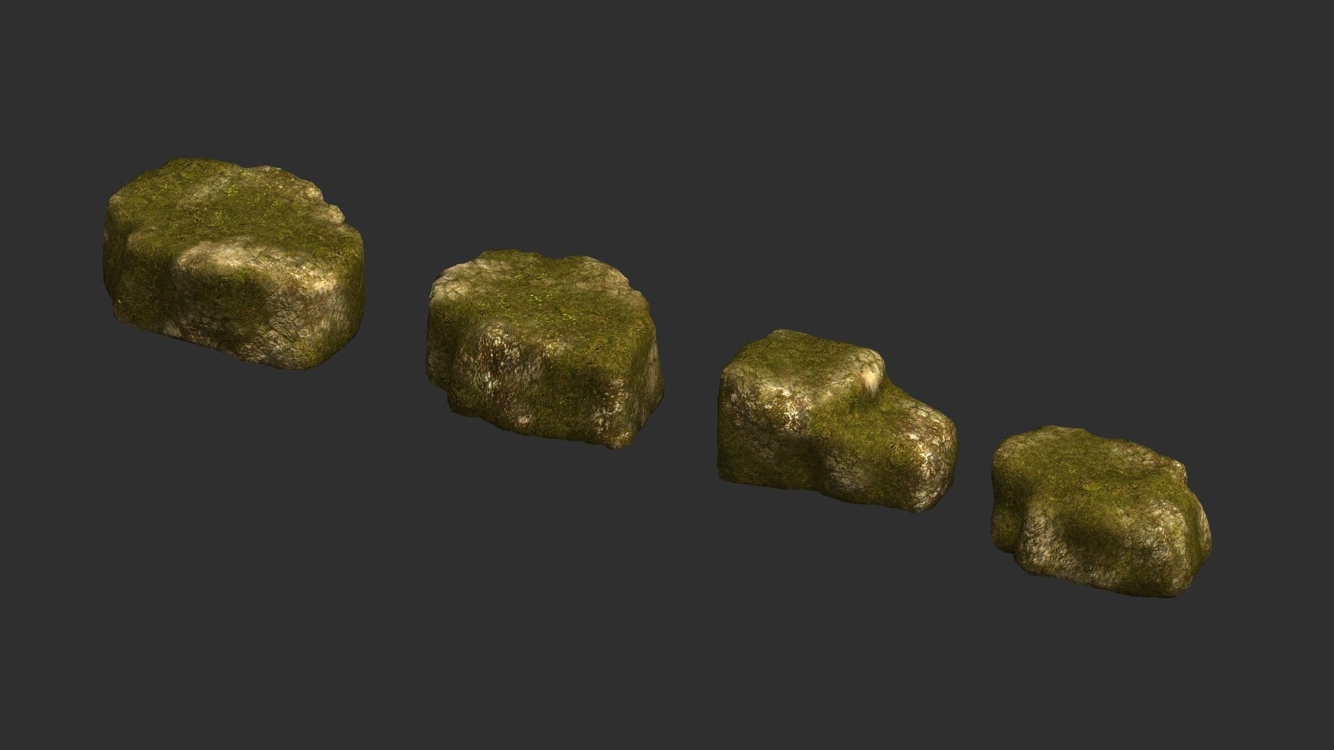 Cave Platform 3 - Moss 3 Low-poly 3D model_12