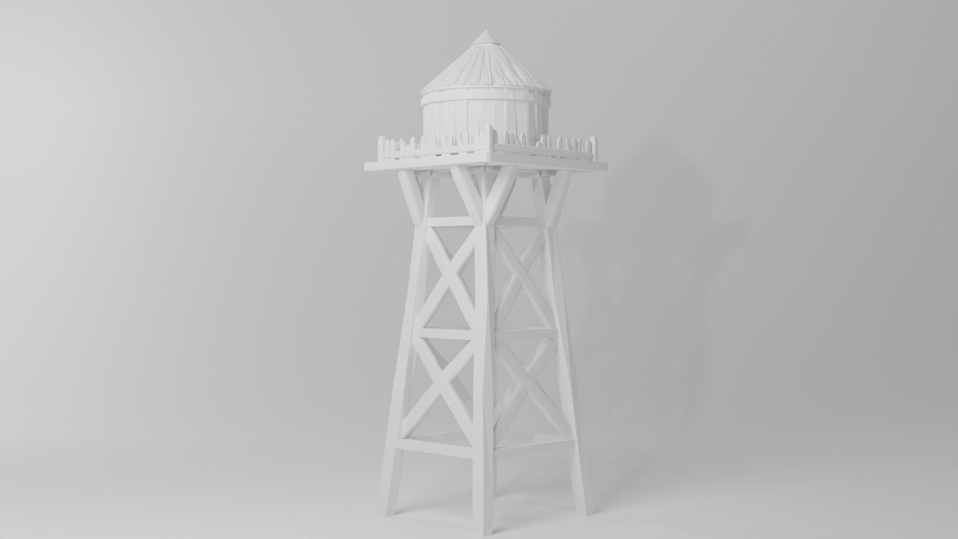 Water Tower 3D print model_10