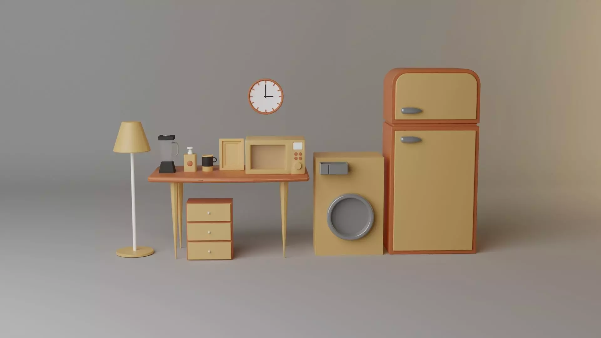 Kitchen Scene Models Set Pack 3D model_0