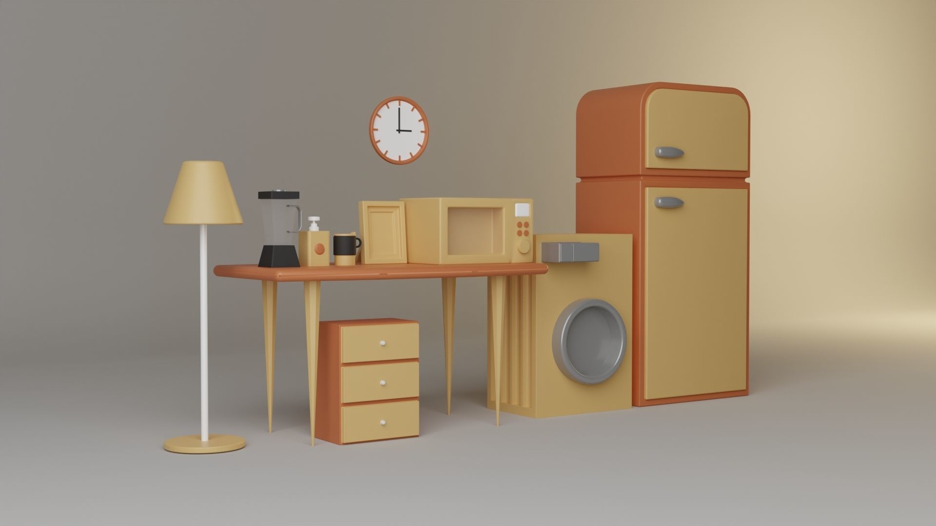 Kitchen Scene Models Set Pack 3D model_1