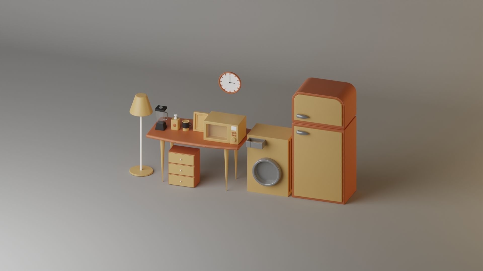 Kitchen Scene Models Set Pack 3D model_4