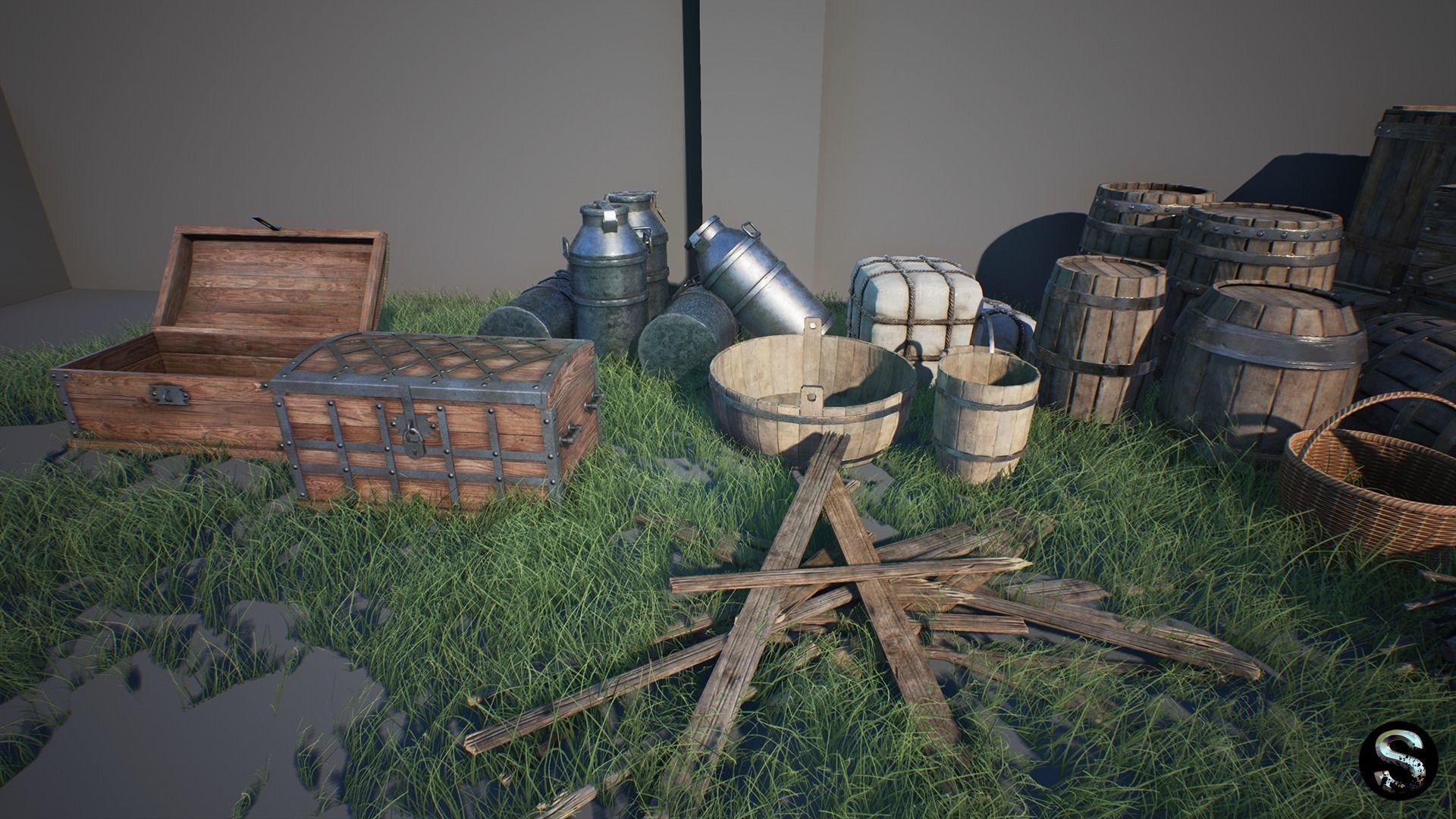 Medieval Props Pack Low-poly 3D model_1