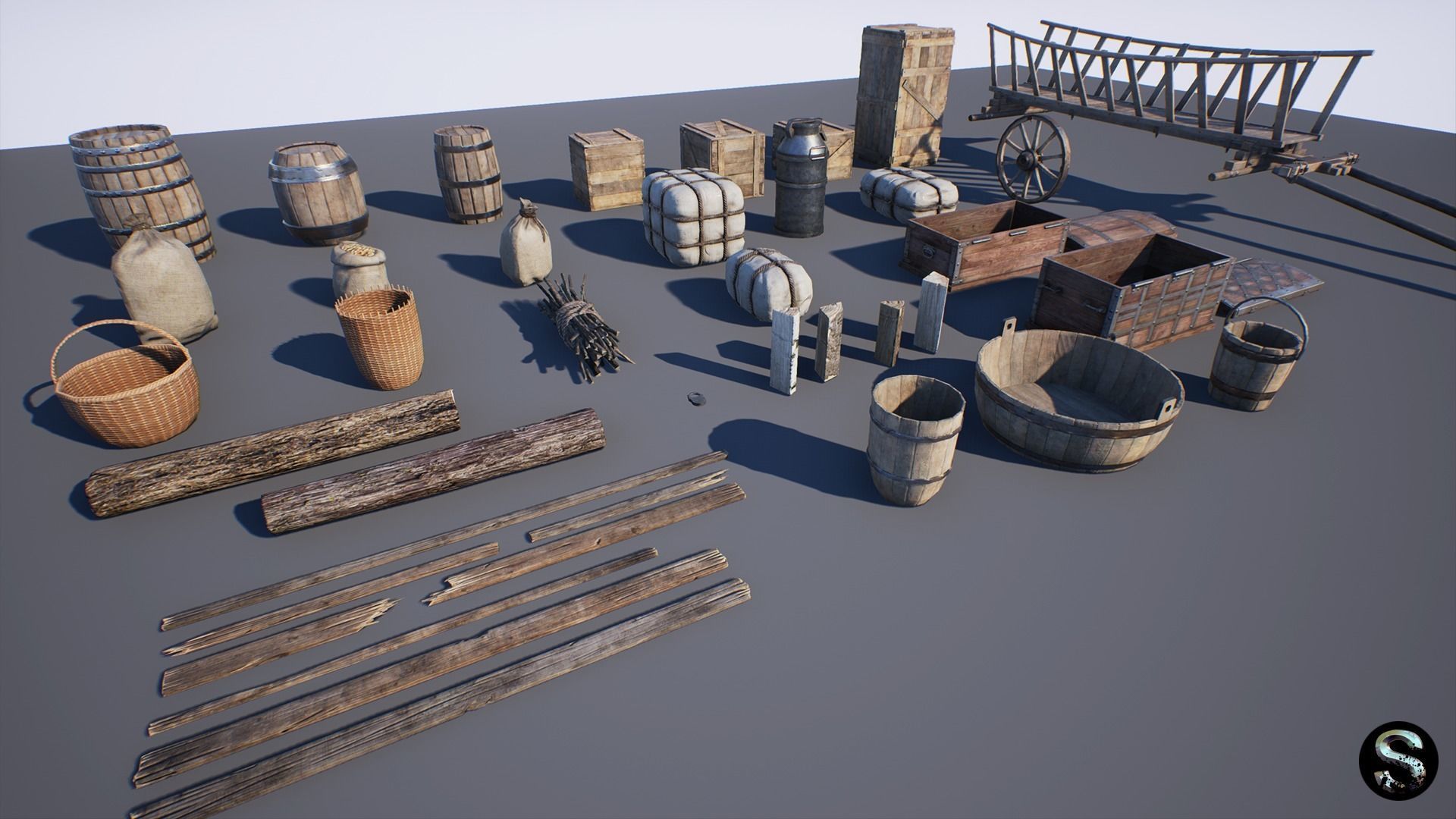 Medieval Props Pack Low-poly 3D model_5