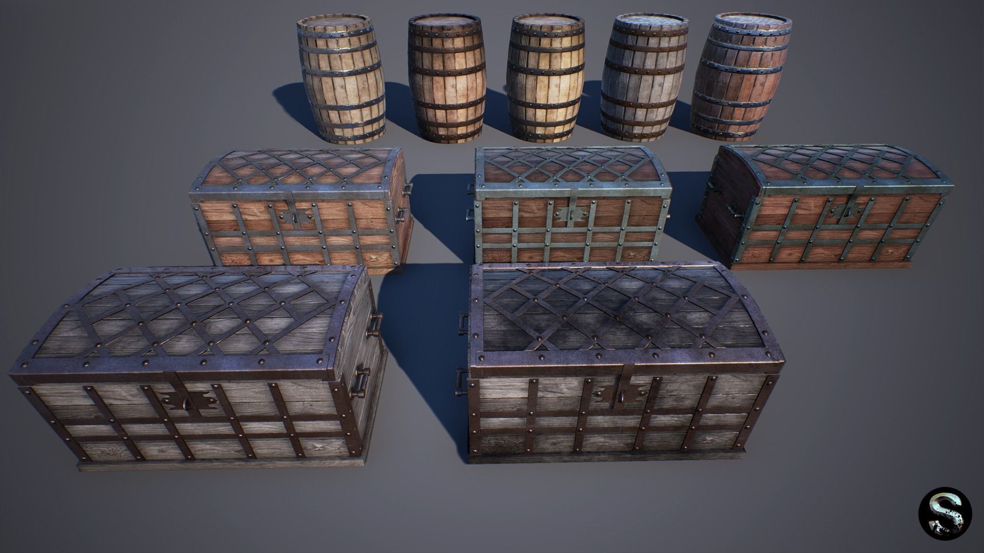 Medieval Props Pack Low-poly 3D model_4