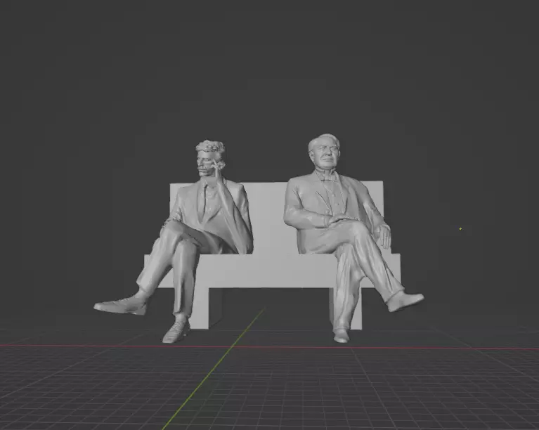 Edison and Tesla Statue 3D print model_0