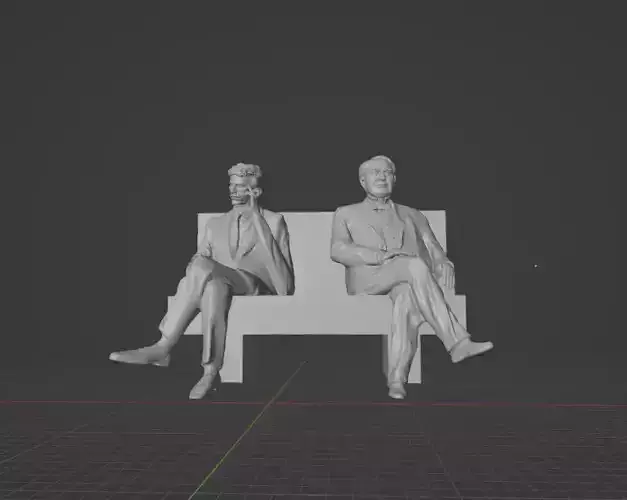 Edison and Tesla Statue 3D print model