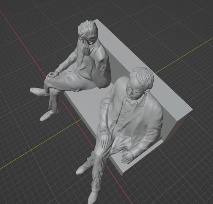 Edison and Tesla Statue 3D print model_22