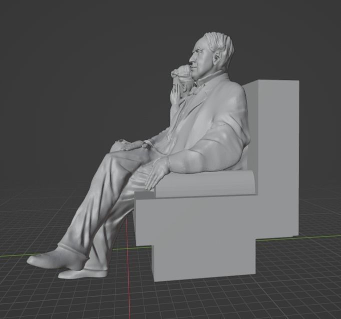Edison and Tesla Statue 3D print model_21