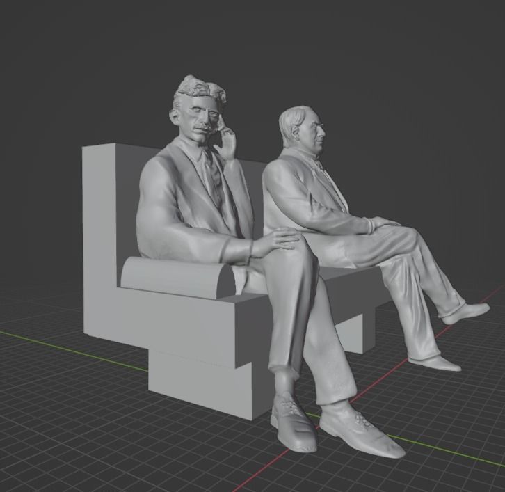 Edison and Tesla Statue 3D print model_16