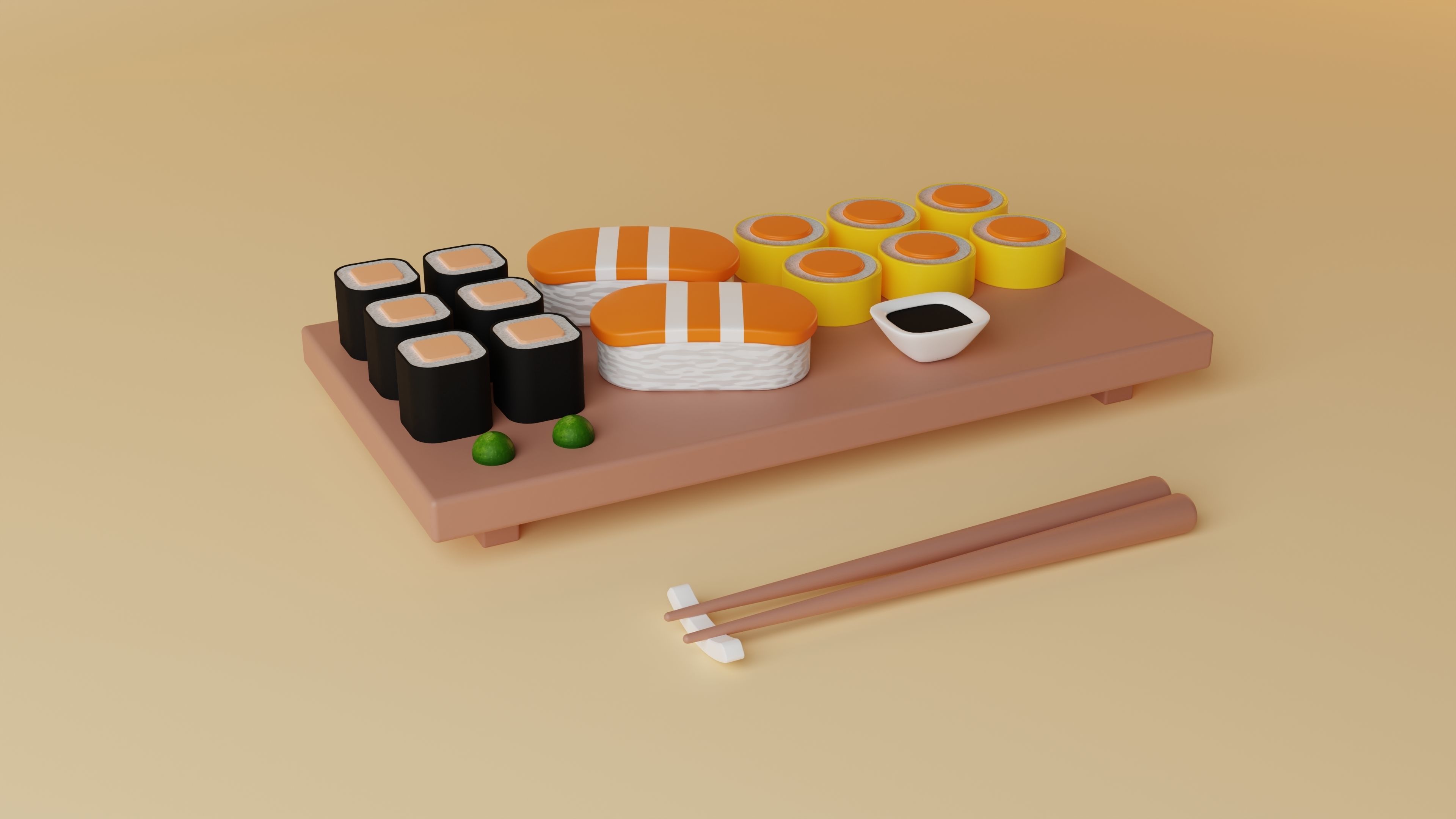3d Sushi Food Model 3D model_5