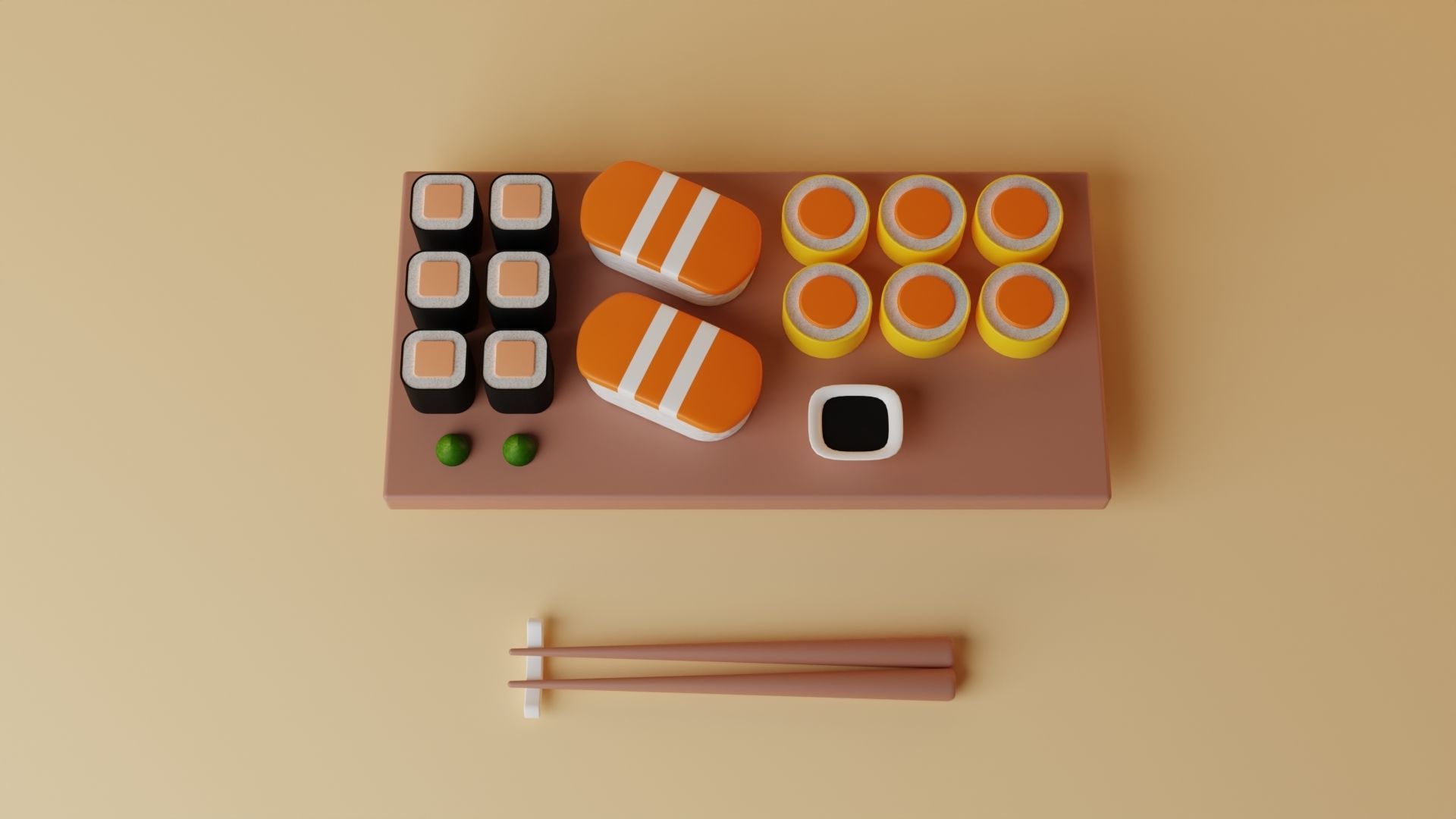 3d Sushi Food Model 3D model_2