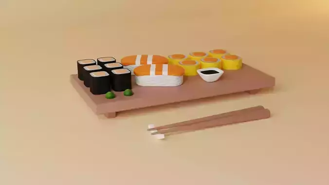 3d Sushi Food Model