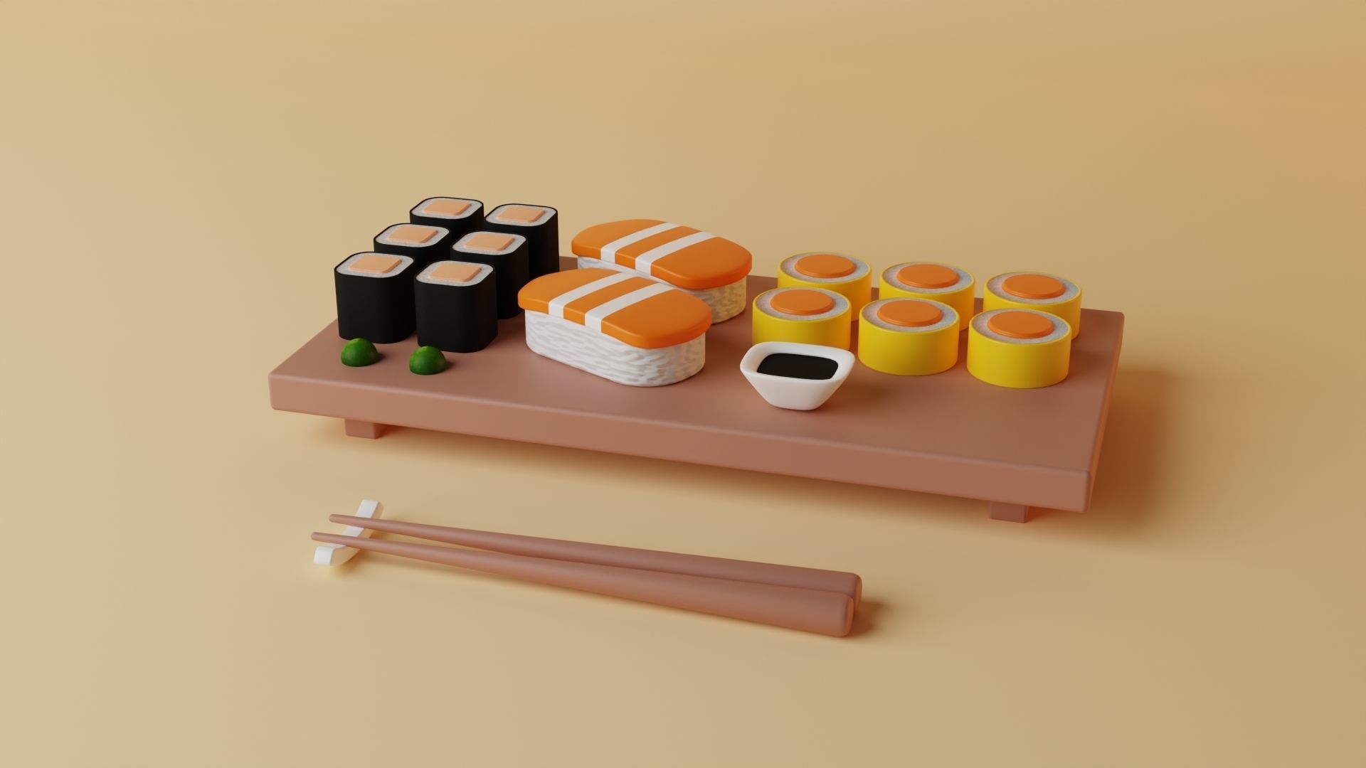 3d Sushi Food Model 3D model_1