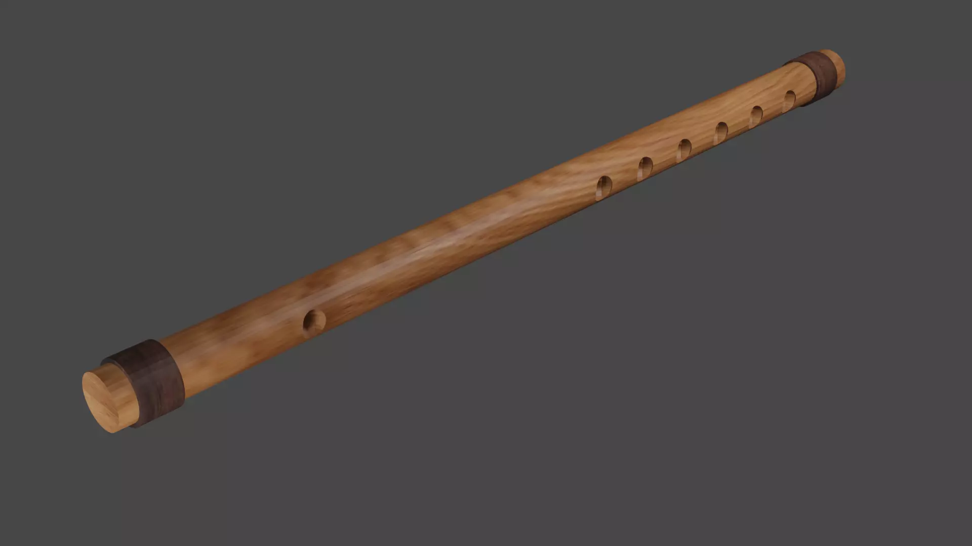 Flute Low-poly 3D model_0