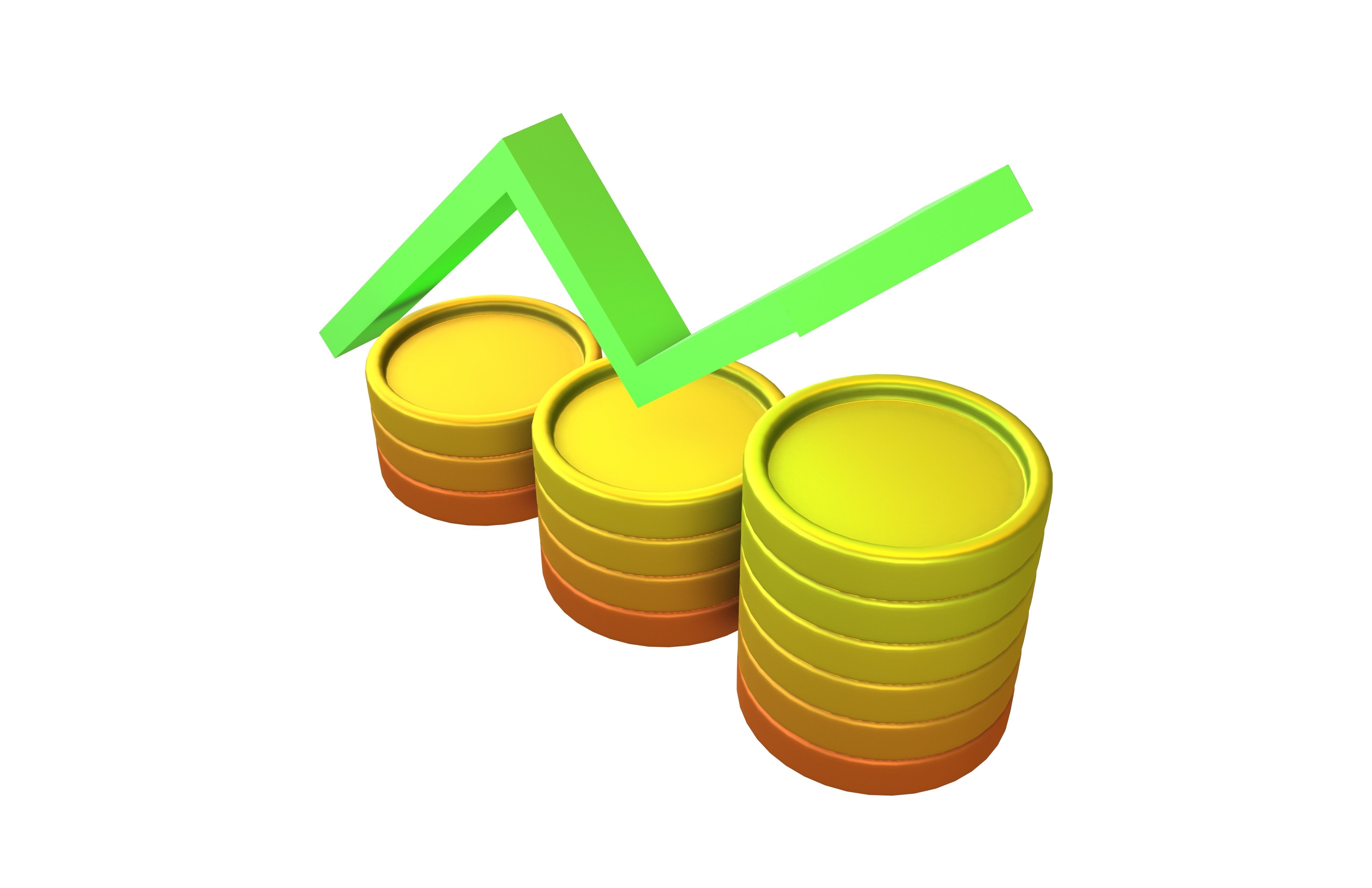 Economic Growth Icon V1 004 Low-poly 3D model_2